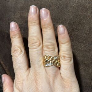 14K Gold Plated Infinity Knot Zirconia Ring